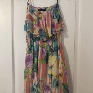 Floral and striped dress